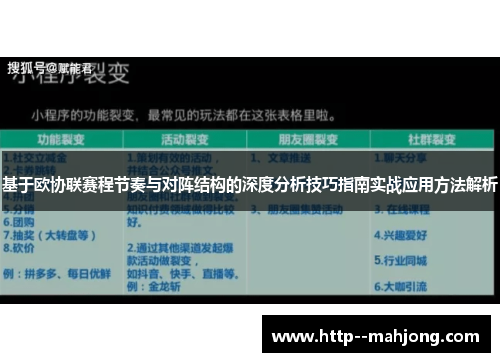 基于欧协联赛程节奏与对阵结构的深度分析技巧指南实战应用方法解析